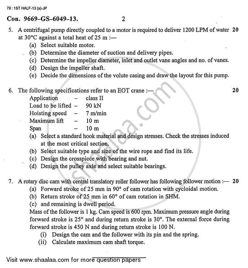 Machine Design 2 2012-2013 - B.E. - Semester 7 (BE Fourth Year) - University of Mumbai question paper with PDF download