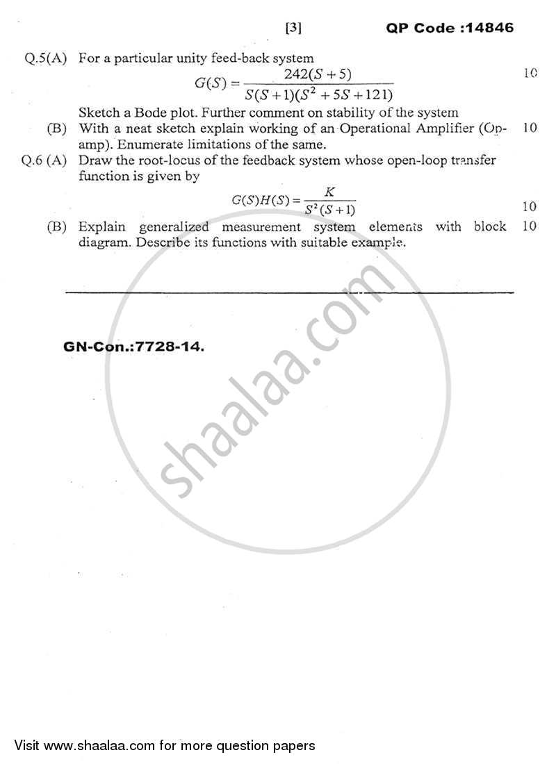 Mechanical Measurement and Control 2014-2015 - B.E. - Semester 5 (TE Third Year) - University of Mumbai question paper with PDF download