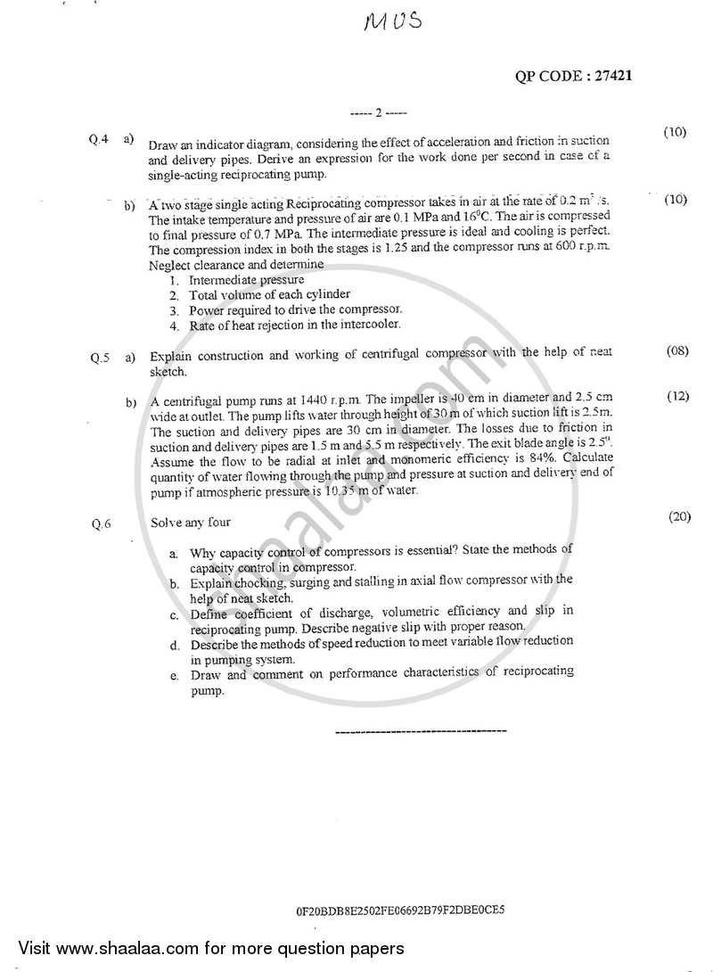 Mechanical Utility System 2017-2018 - B.E. - Semester 7 (BE Fourth Year) - University of Mumbai question paper with PDF download
