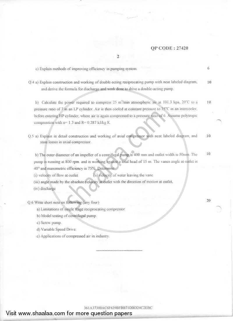 Mechanical Utility System 2017-2018 - B.E. - Semester 7 (BE Fourth Year) - University of Mumbai question paper with PDF download