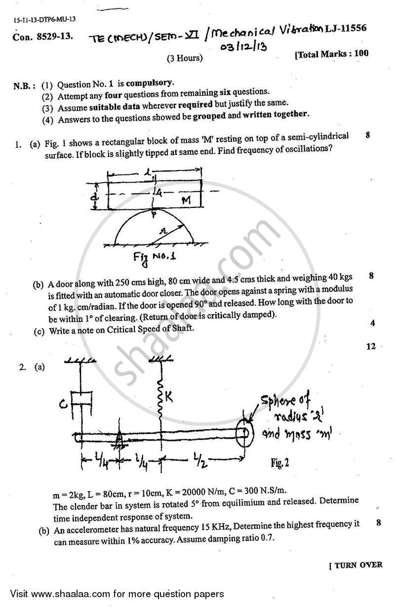 Internal Combustion Engines 2013-2014 BE Mechanical Engineering Semester 6  (TE Third Year) Old question paper with PDF download