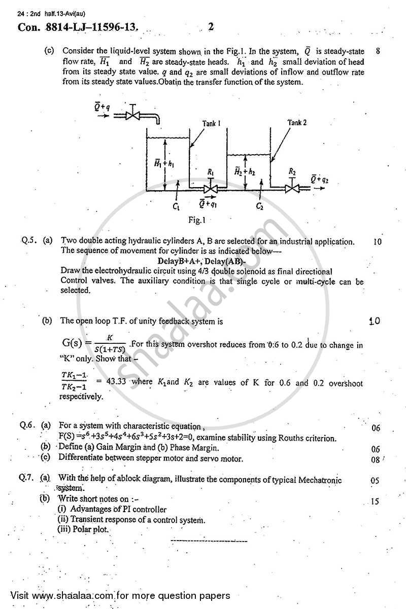 Mechatronics 2013-2014 - B.E. - Semester 6 (TE Third Year) - University of Mumbai question paper with PDF download