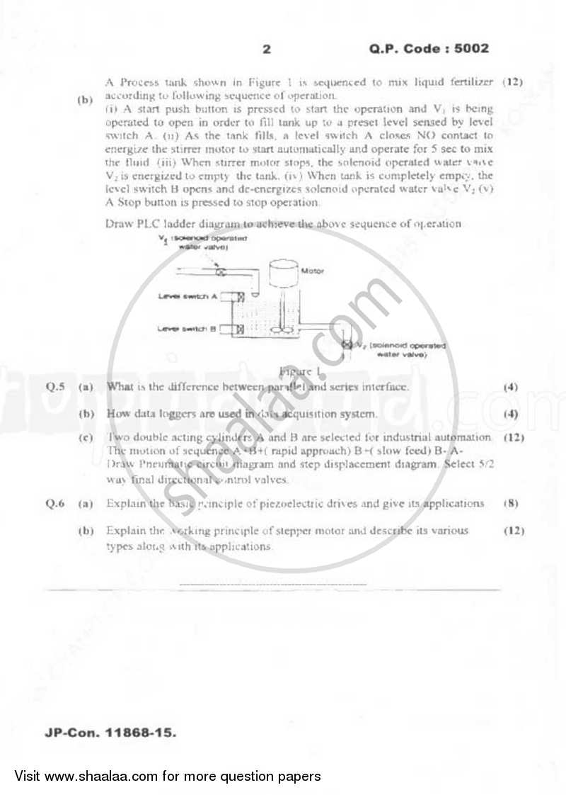 Mechatronics 2014-2015 - B.E. - Semester 6 (TE Third Year) - University of Mumbai question paper with PDF download