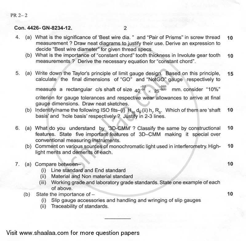 Metrology and Insturmentation 2011-2012 - B.E. - Semester 5 (TE Third Year) - University of Mumbai question paper with PDF download