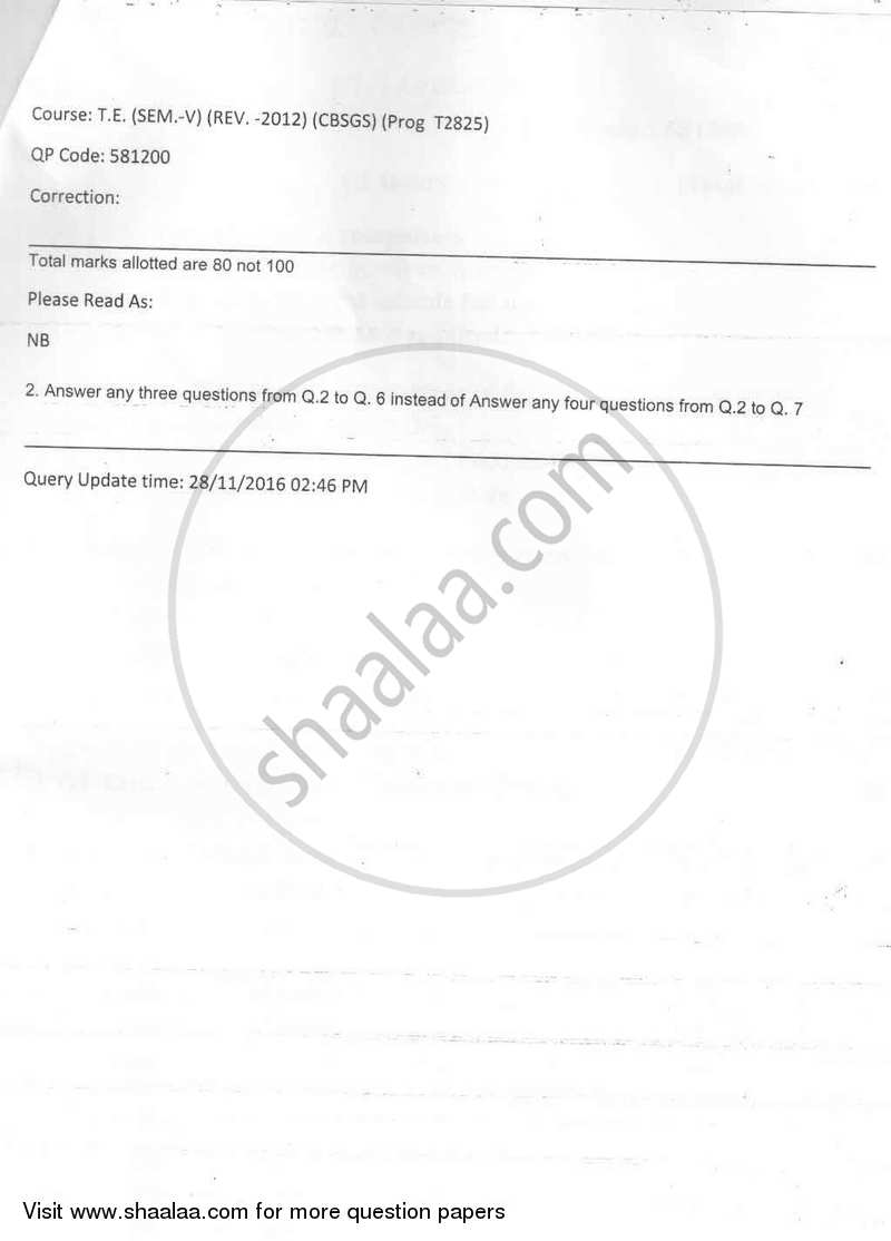 Microprocessors 2016-2017 - B.E. - Semester 5 (TE Third Year) - University of Mumbai question paper with PDF download