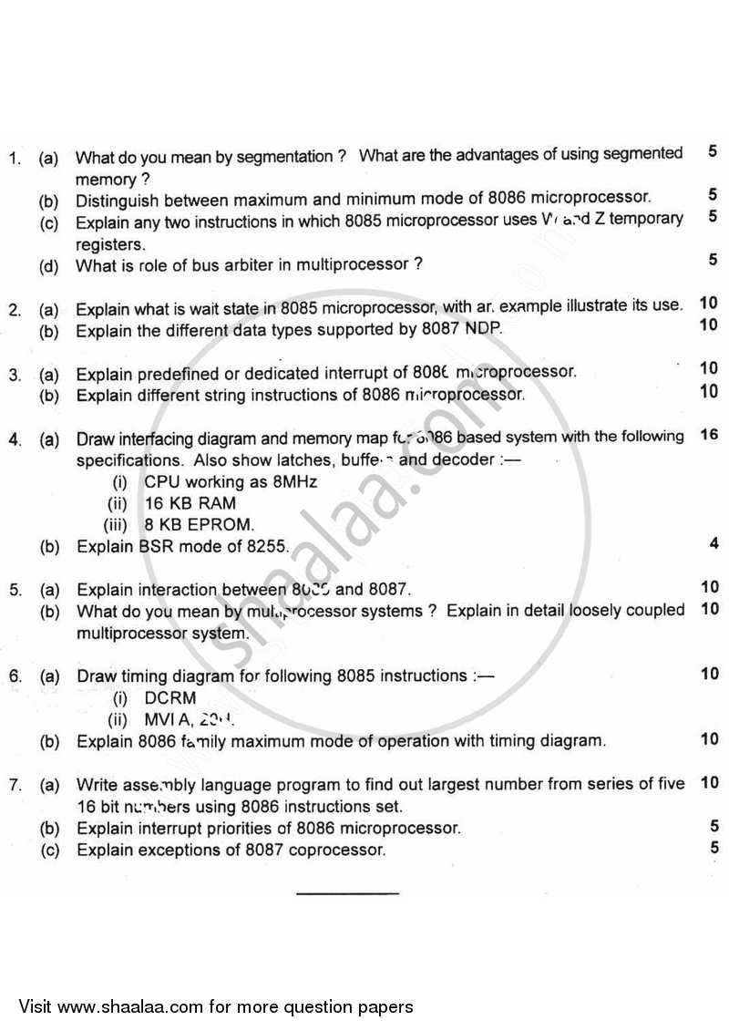 Microprocessors 2010-2011 - B.E. - Semester 5 (TE Third Year) - University of Mumbai question paper with PDF download