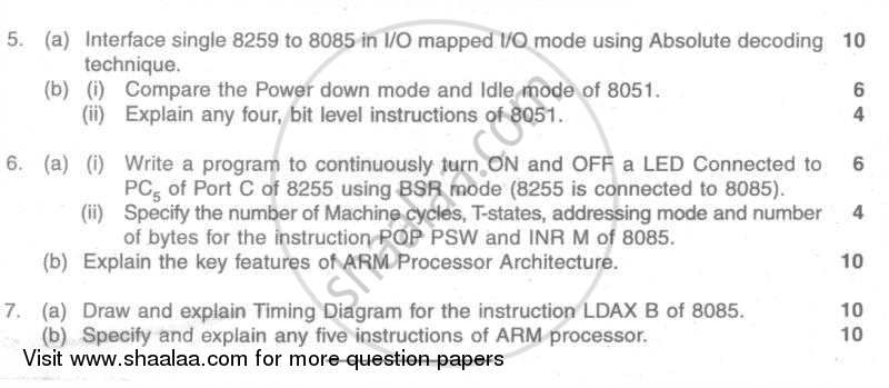 Microprocessors and Microcontrollers 1 2009-2010 - B.E. - Semester 5 (TE Third Year) - University of Mumbai question paper with PDF download