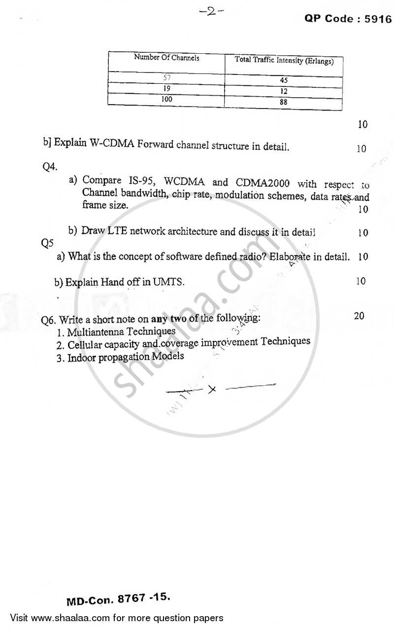 Mobile Communication 2015-2016 - B.E. - Semester 7 (BE Fourth Year) - University of Mumbai question paper with PDF download