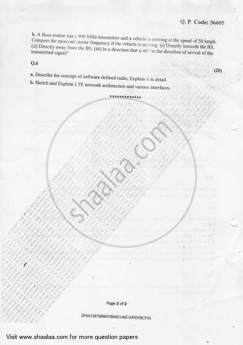 Mobile Communication 2017-2018 - B.E. - Semester 7 (BE Fourth Year) - University of Mumbai question paper with PDF download