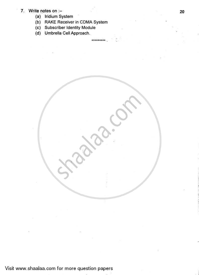 Mobile Communication Systems 2009-2010 - B.E. - Semester 7 (BE Fourth Year) - University of Mumbai question paper with PDF download