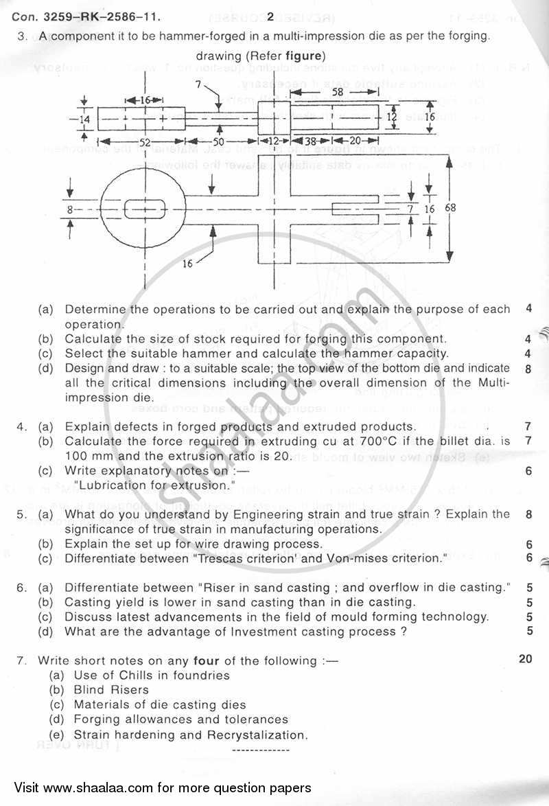 Mould and Metal Forming Technology 2010-2011 - B.E. - Semester 6 (TE Third Year) - University of Mumbai question paper with PDF download