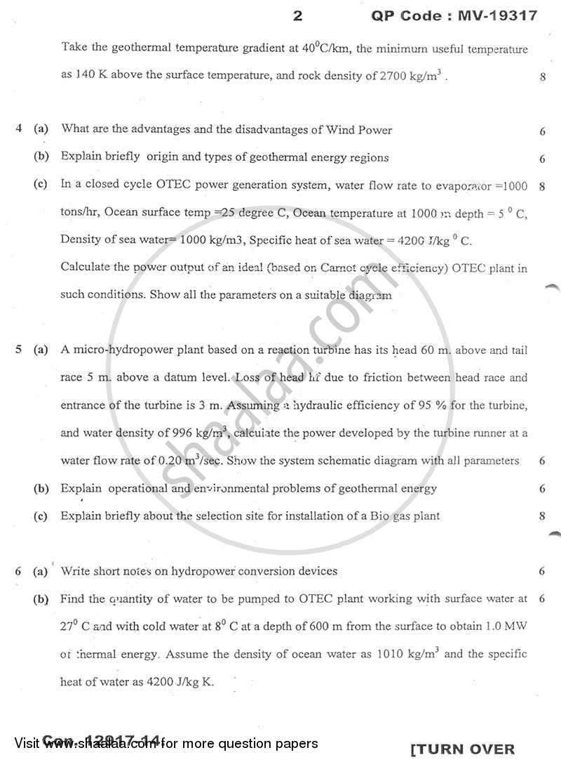Non Conventional Energy Sources 2013-2014 - B.E. - Semester 8 (BE Fourth Year) - University of Mumbai question paper with PDF download