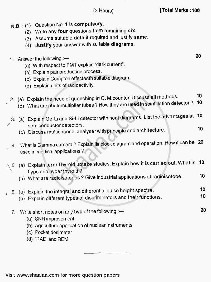 Nuclear Instrumentation 2012-2013 - B.E. - Semester 8 (BE Fourth Year) - University of Mumbai question paper with PDF download