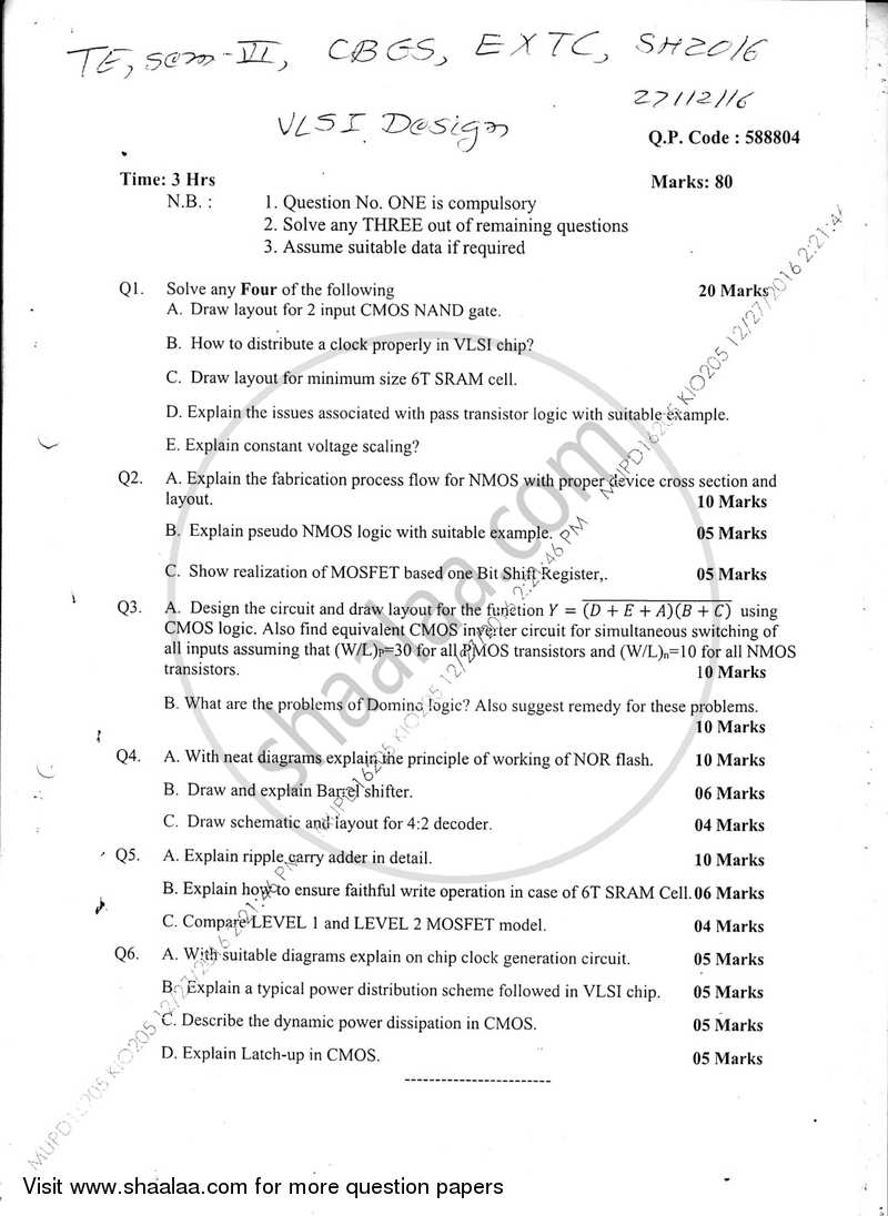 Operating System 2016-2017 - B.E. - Semester 6 (TE Third Year) - University of Mumbai question paper with PDF download