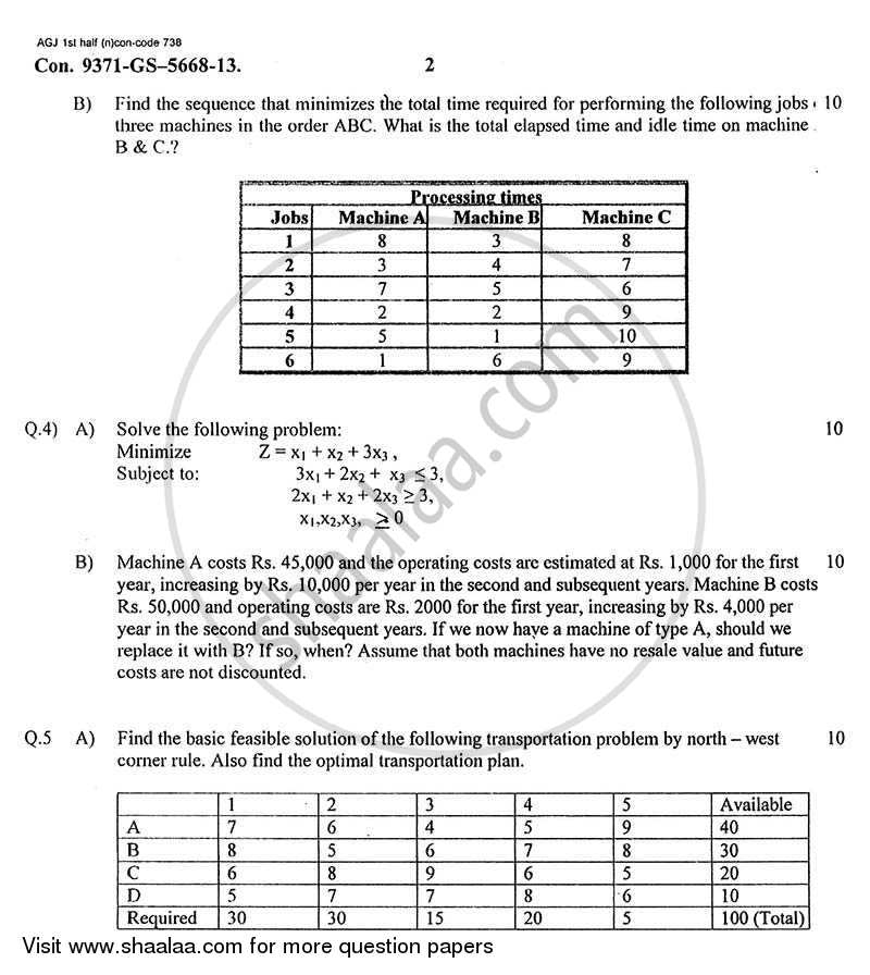 Operations Research 2012-2013 - B.E. - Semester 7 (BE Fourth Year) - University of Mumbai question paper with PDF download