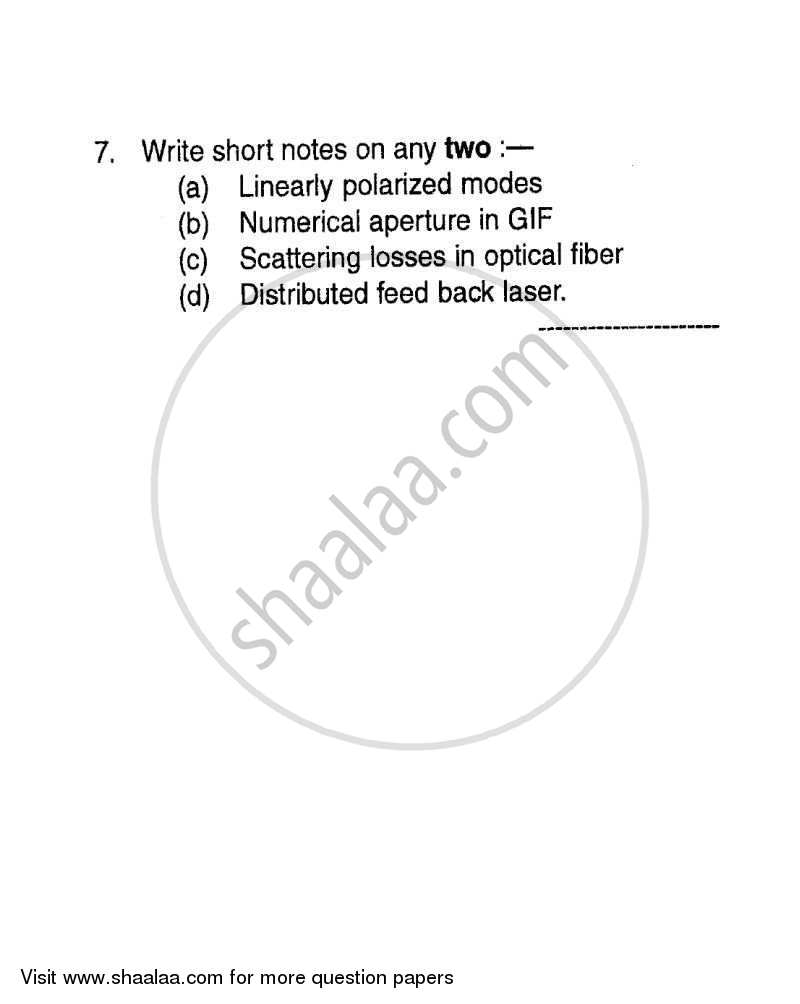 Optical Fiber Communication 2011-2012 - B.E. - Semester 8 (BE Fourth Year) - University of Mumbai question paper with PDF download