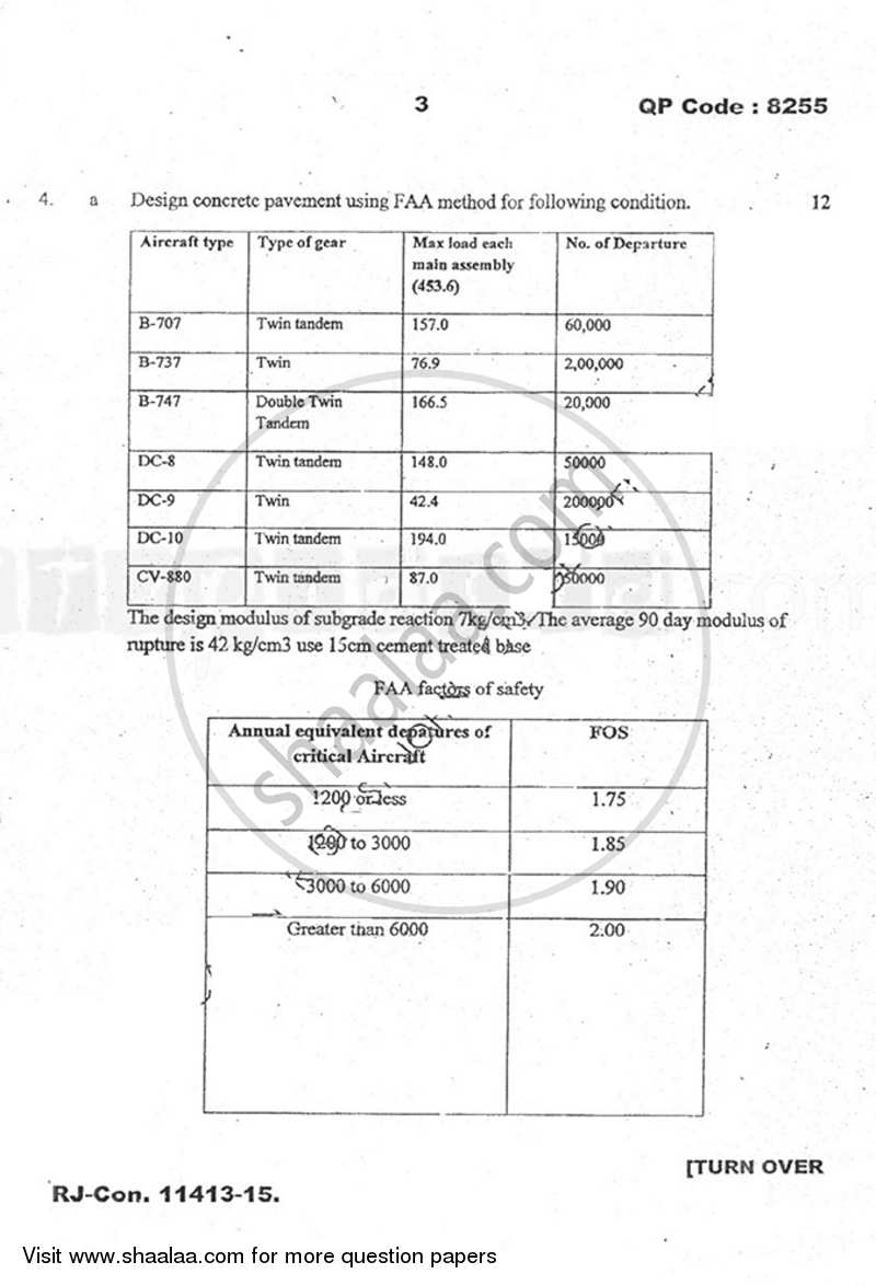 Pavement Design and Construction 2014-2015 - B.E. - Semester 8 (BE Fourth Year) - University of Mumbai question paper with PDF download