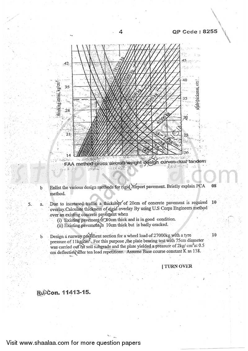Pavement Design and Construction 2014-2015 - B.E. - Semester 8 (BE Fourth Year) - University of Mumbai question paper with PDF download