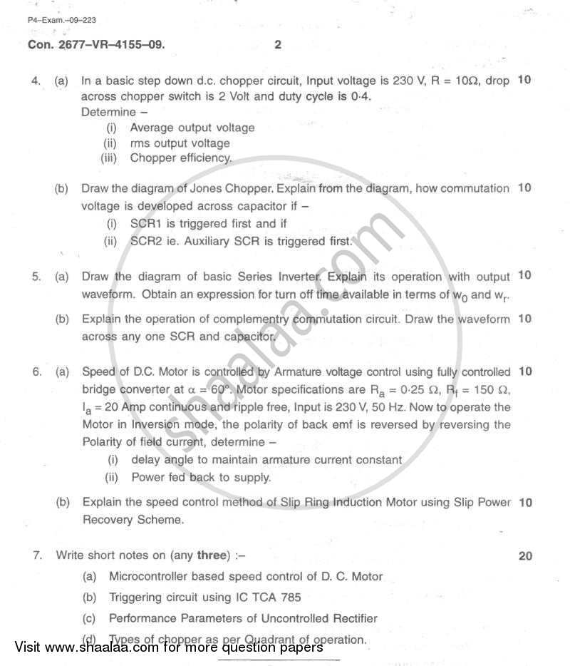 Power Electronic and Drives 2008-2009 - B.E. - Semester 7 (BE Fourth Year) - University of Mumbai question paper with PDF download
