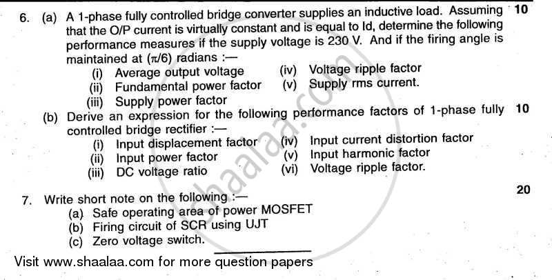 Power Electronics 2009-2010 - B.E. - Semester 6 (TE Third Year) - University of Mumbai question paper with PDF download
