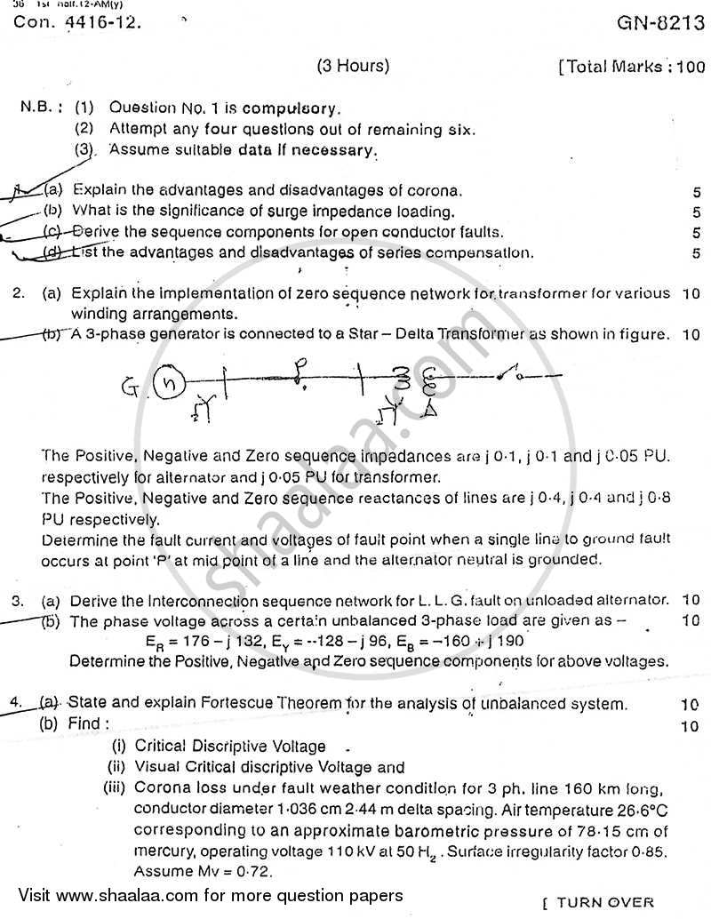 Power System Analysis 2011-2012 - B.E. - Semester 5 (TE Third Year) - University of Mumbai question paper with PDF download