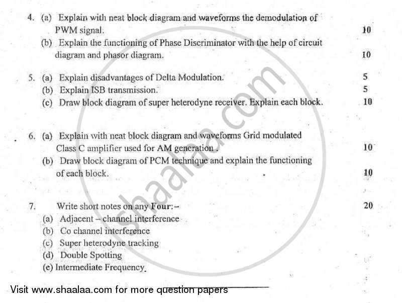 Principles of Communication Engineering 2010-2011 - B.E. - Semester 4 (SE Second Year) - University of Mumbai question paper with PDF download