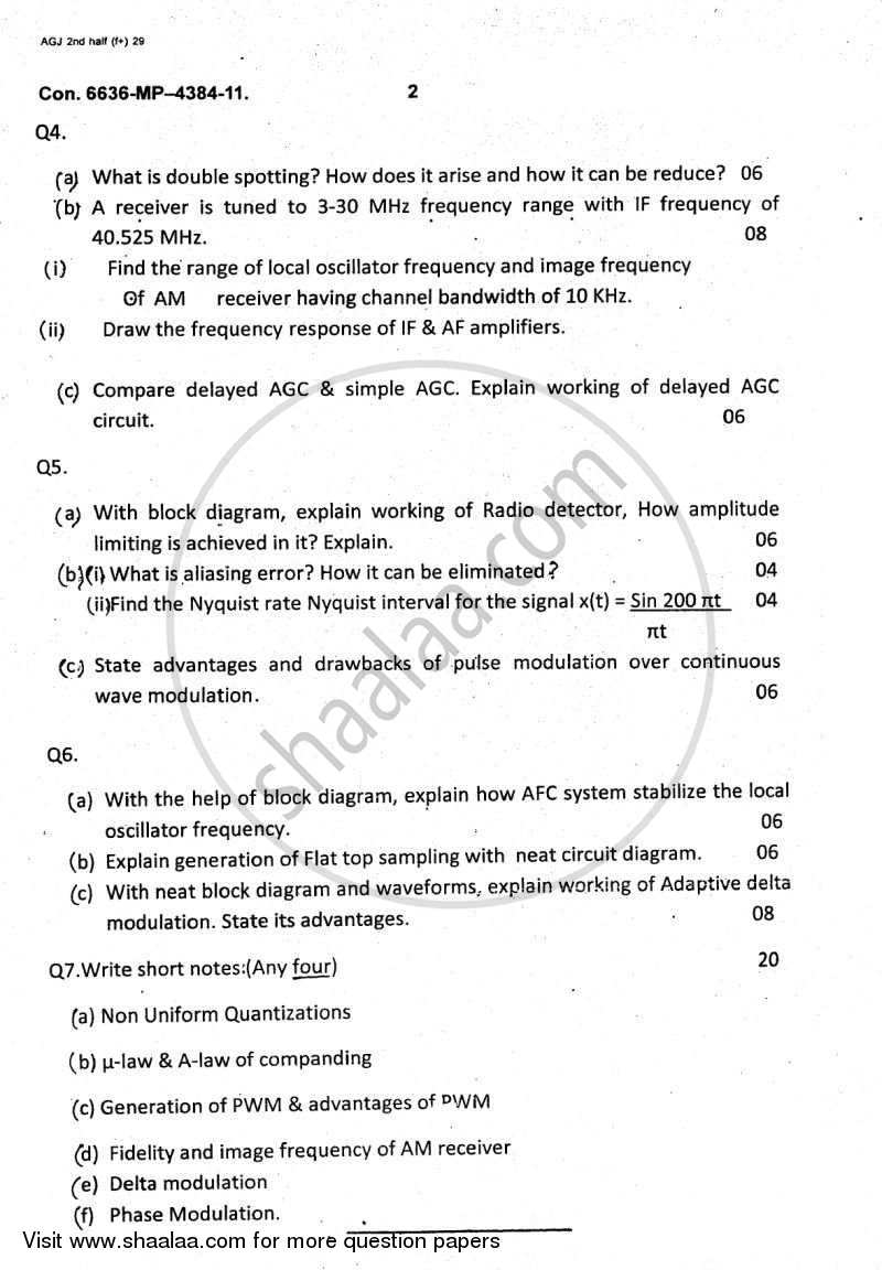 Principles of Communication Engineering 2011-2012 - B.E. - Semester 4 (SE Second Year) - University of Mumbai question paper with PDF download