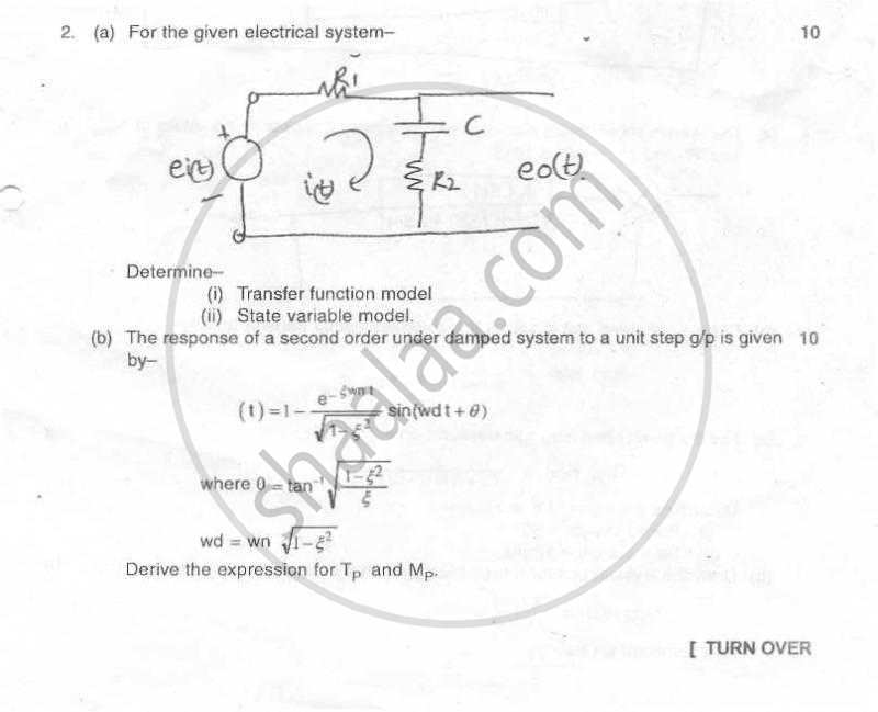Principles of Control Systems 2010-2011 - B.E. - Semester 5 (TE Third Year) - University of Mumbai question paper with PDF download
