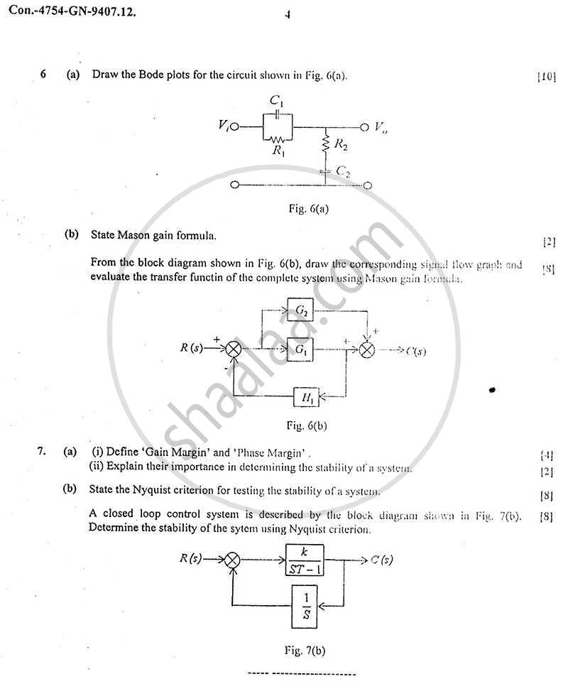 Principles of Control Systems 2011-2012 - B.E. - Semester 5 (TE Third Year) - University of Mumbai question paper with PDF download