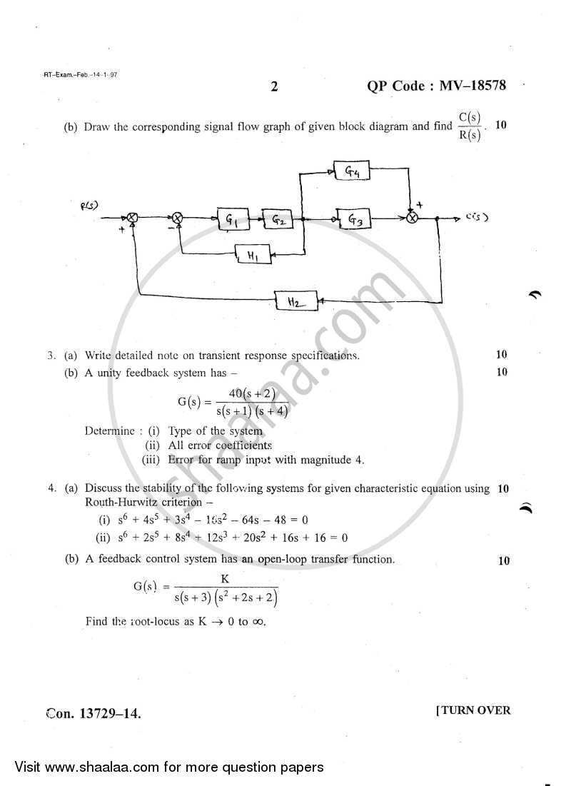 Principles of Control Systems 2013-2014 - B.E. - Semester 5 (TE Third Year) - University of Mumbai question paper with PDF download