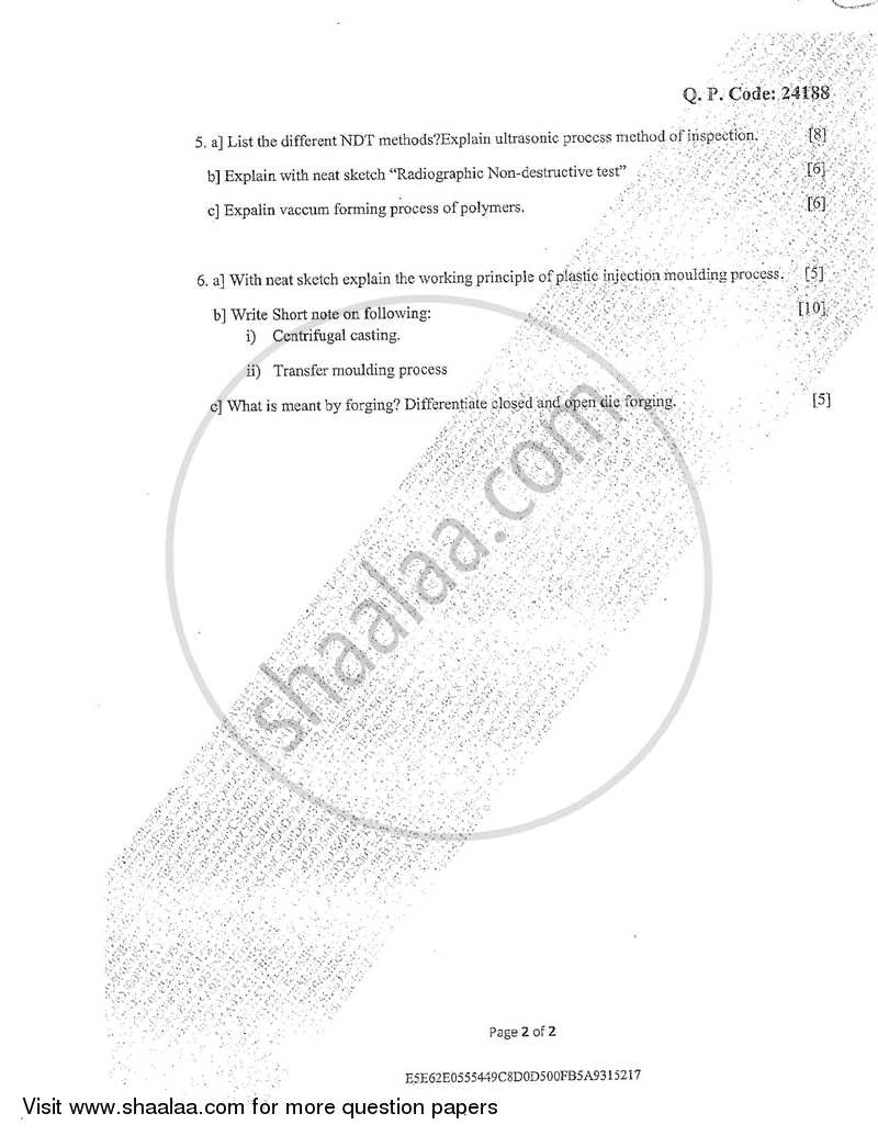Production Process 1 2017-2018 - B.E. - Semester 3 (SE Second Year) - University of Mumbai question paper with PDF download