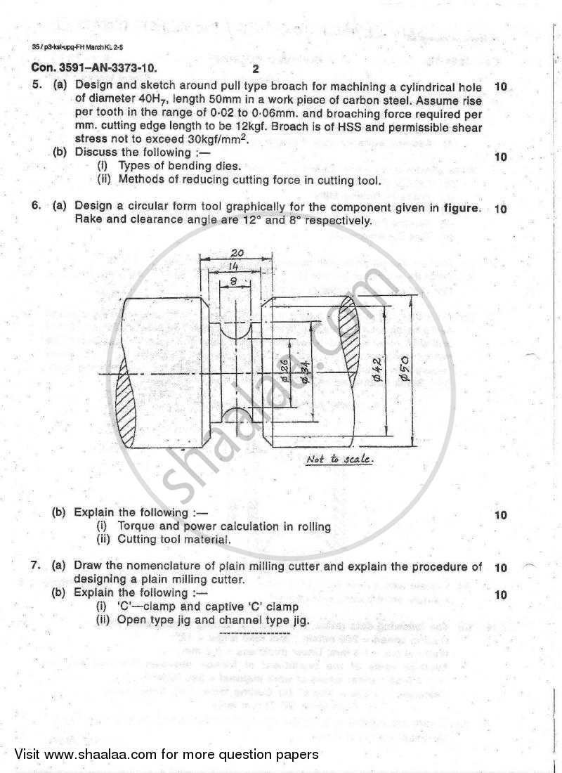 Production Process 2 2009-2010 - B.E. - Semester 4 (SE Second Year) - University of Mumbai question paper with PDF download