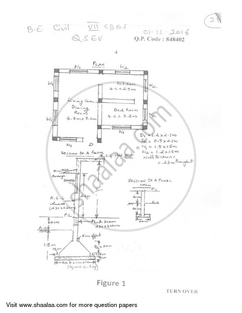 Quantity Survey Estimation and Valuation 2016-2017 - B.E. - Semester 7 (BE Fourth Year) - University of Mumbai question paper with PDF download
