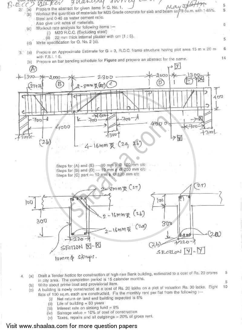 Quantity Survey Estimation and Valuation 2006-2007 - B.E. - Semester 8 (BE Fourth Year) - University of Mumbai question paper with PDF download