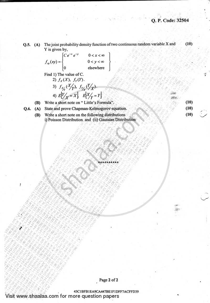 Random Signal Analysis 2017-2018 - B.E. - Semester 5 (TE Third Year) - University of Mumbai question paper with PDF download