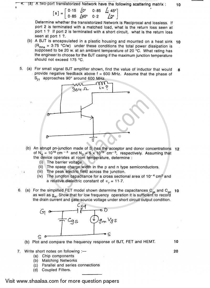 RF Circuit Design 2009-2010 - B.E. - Semester 5 (TE Third Year) - University of Mumbai question paper with PDF download