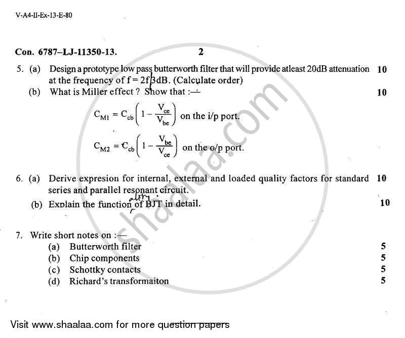 RF Circuit Design 2013-2014 - B.E. - Semester 5 (TE Third Year) - University of Mumbai question paper with PDF download