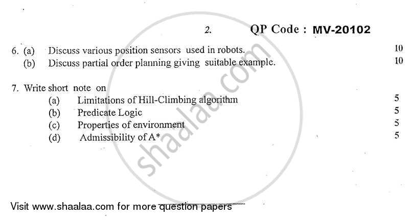 Robotics and Artificial Intelligence 2013-2014 - B.E. - Semester 7 (BE Fourth Year) - University of Mumbai question paper with PDF download