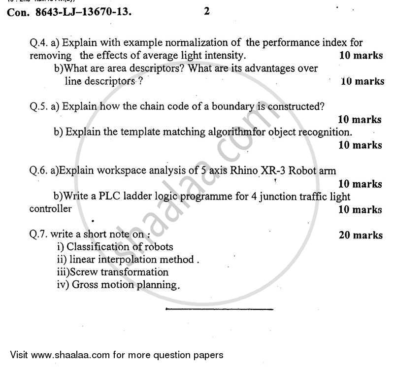 Robotics and Automation 2013-2014 - B.E. - Semester 8 (BE Fourth Year) - University of Mumbai question paper with PDF download