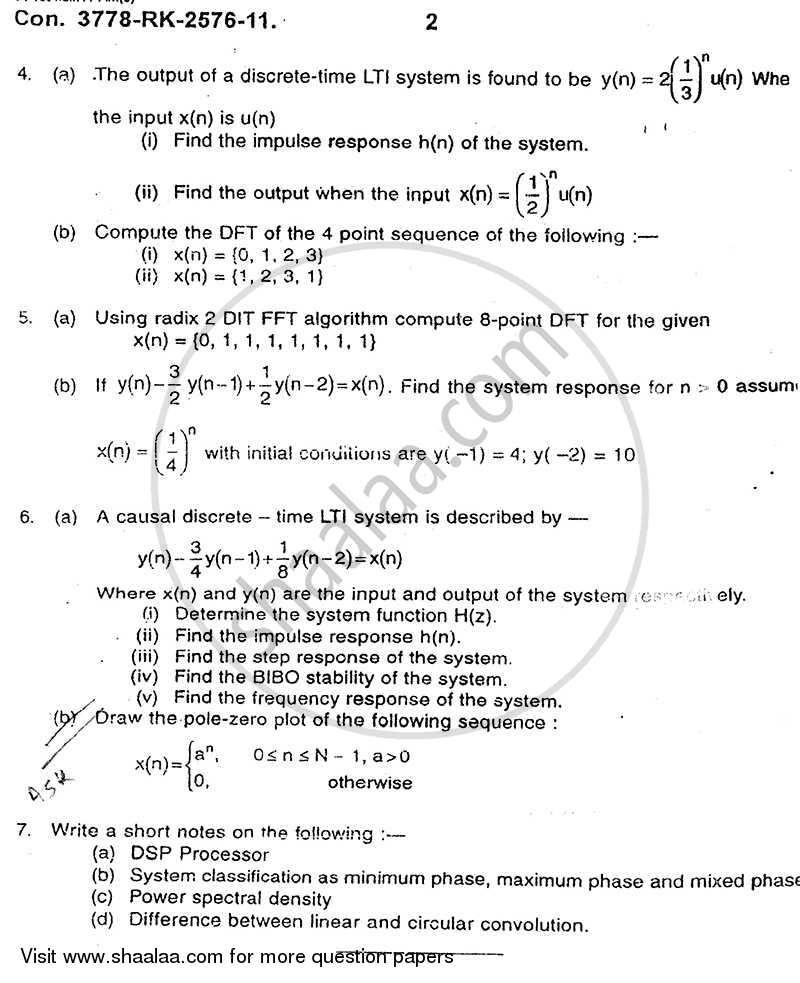 Signal Processing 2010-2011 - B.E. - Semester 4 (SE Second Year) - University of Mumbai question paper with PDF download
