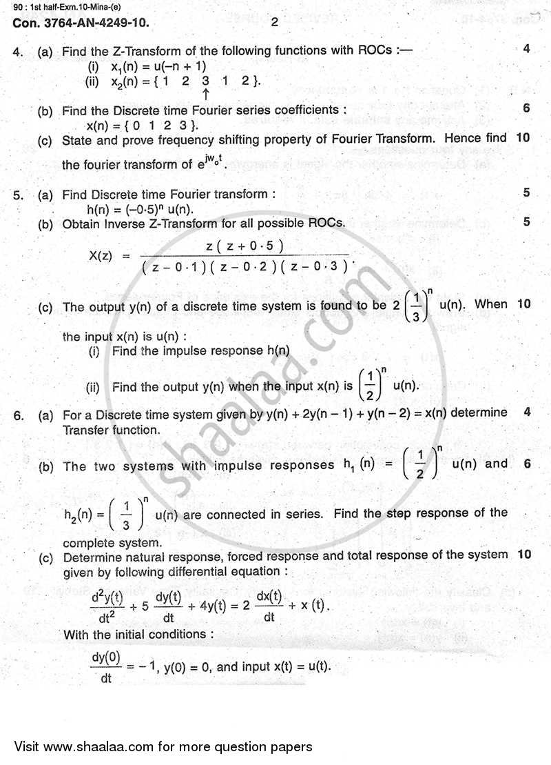 Signal and Systems 2009-2010 - B.E. - Semester 5 (TE Third Year) - University of Mumbai question paper with PDF download