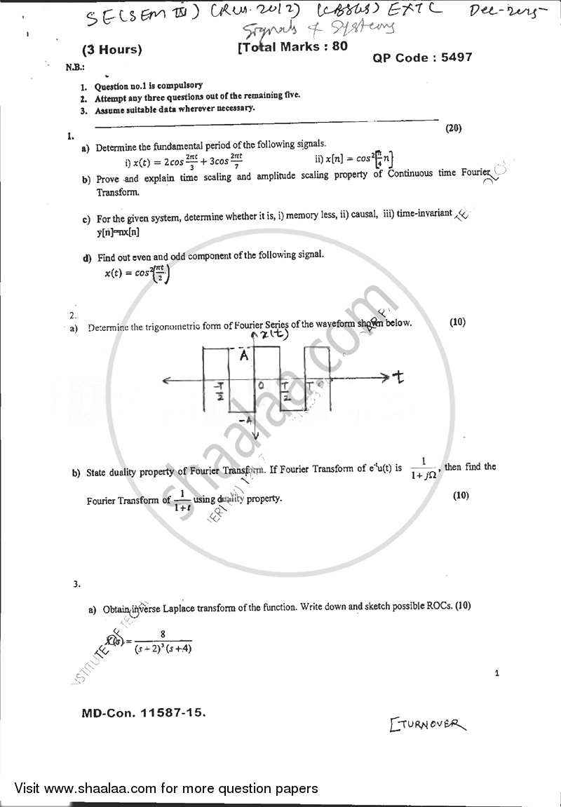 assignment questions on signals and systems