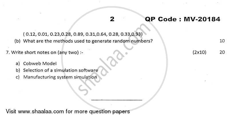Simulation and Modelling 2013-2014 - B.E. - Semester 7 (BE Fourth Year) - University of Mumbai question paper with PDF download