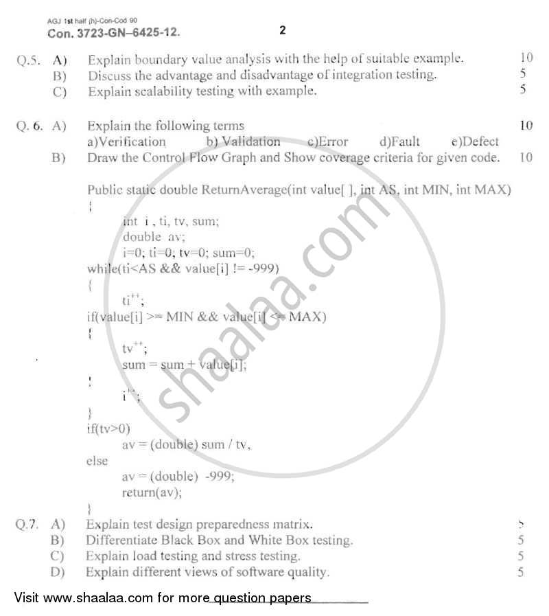 Software Testing and Quality Assurance 2011-2012 - B.E. - Semester 7 (BE Fourth Year) - University of Mumbai question paper with PDF download