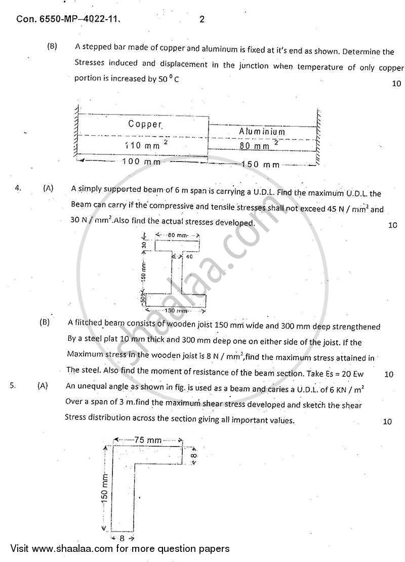Strength of Materials 2011-2012 - B.E. - Semester 3 (SE Second Year) - University of Mumbai question paper with PDF download