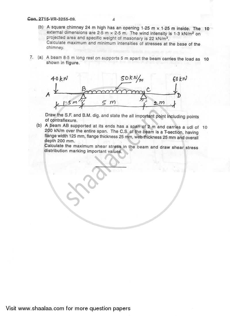 Strength of Materials 2008-2009 - B.E. - Semester 3 (SE Second Year) - University of Mumbai question paper with PDF download