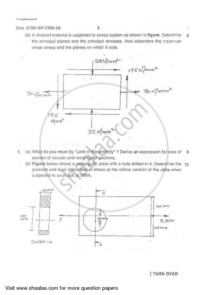 Strength of Materials 2009-2010 - B.E. - Semester 3 (SE Second Year) - University of Mumbai question paper with PDF download