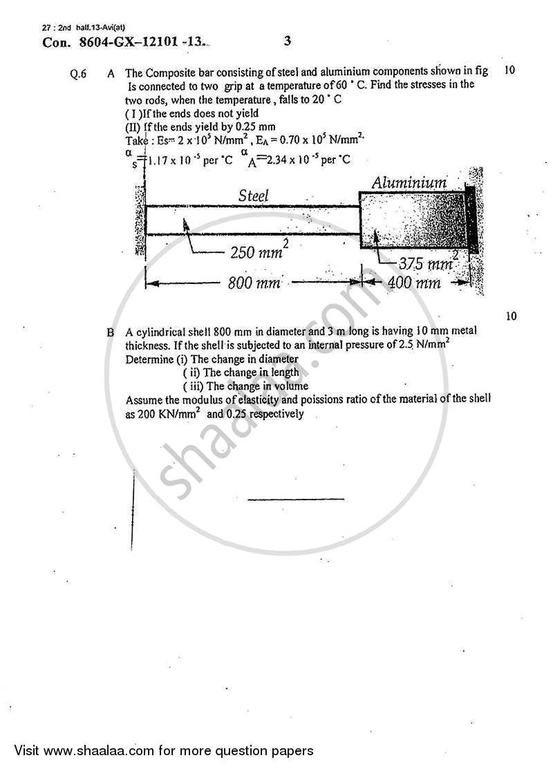 Strength of Materials 2013-2014 - B.E. - Semester 3 (SE Second Year) - University of Mumbai question paper with PDF download
