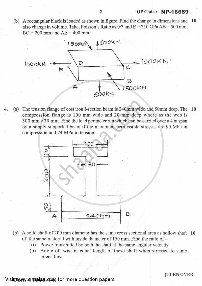 Strength of Materials 2013-2014 - B.E. - Semester 3 (SE Second Year) - University of Mumbai question paper with PDF download