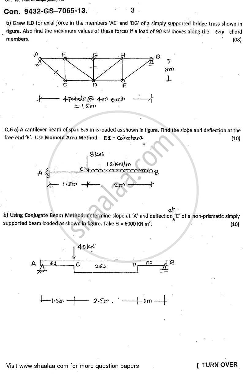 Structural Analysis 1 2012-2013 - B.E. - Semester 4 (SE Second Year) - University of Mumbai question paper with PDF download
